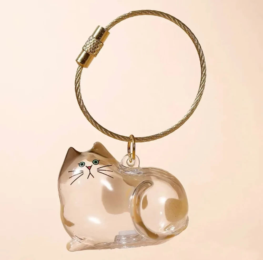 Transparent Cat Hair Storage Keychain Keepsake Memorial Souvenir, Cat Lover Gift